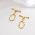 Polished 14k gold plated oval OT toggle clasp jewelry connectors for DIY necklaces - 8# 18k Gold Irregular OT Clasp