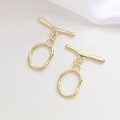 Polished 14k gold plated toggle clasp set with round ring and T-bar for DIY jewelry making - 10# 14k Gold Round OT Clasp