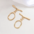 18K gold-plated irregular toggle clasp set for DIY jewelry necklace making - 11# 18k Gold Round OT Clasp