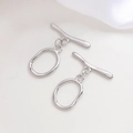 Polished silver-plated OT toggle clasp set for DIY baroque pearl necklace jewelry making - 12# White Gold Round OT Clasp