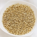 Cuentas espaciadoras facetadas bañadas en oro de 18K para crear pulseras de DIY - 1# Cuenta Láser (D3622) / 50 Piezas/Paquete (3mm) / Oro de 14K