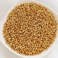 Cuentas de rombo facetadas con láser bañadas en oro de 14K para pulseras de joyería DIY - 2# Cuenta Láser (D3622) / 50 Piezas/Paquete (3mm) / Oro de 18K