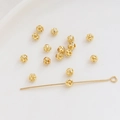 Cuentas huecas bañadas en oro de 14K para pulseras DIY con accesorios de metal - Círculo Hueco / 4mm (1 Pieza) / Oro de 18K