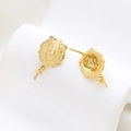 Baroque style lion head earrings in gold plated finish for DIY jewelry designs - Golden Lion Head Style (1#)