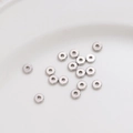 Cuentas espaciadoras plateadas redondas para joyería DIY con acabado pulido liso - Estilo 6 (6#)