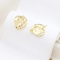 Irregular textured gold-plated stud earrings with liquid metal molten effect - Golden Irregular Curved Style (3#)