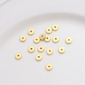 Cuentas espaciadoras redondas planas de oro de 14K para joyería DIY con acabado pulido - Estilo 8 (8#)