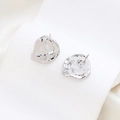 Baroque style silver plated irregular lava texture stud earrings for women - Silver Irregular Texture Style (5#)