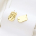 Minimalist baroque style gold plated wavy earrings components for DIY jewelry making - Golden Ripple Wrinkle Style (9#)