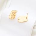Baroque style gold-plated irregular wavy earrings with hanging loops for DIY jewelry - Golden Modern Design Style (10#)