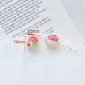 Dettaglio perla a forma di fungo da 10mm con tetto rosa e smalto perlato per gioielli DIY - Stile Casetta di Funghi (Prezzo Singolo 2#)