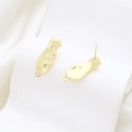 Golden irregular organic shape stud earring findings for DIY jewelry making - Golden Curved Design Style (15#)