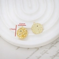 Detail eines 15mm vergoldeten Vogelrelief-Anhängers mit Zirkonia und Hammerschlagoptik - Schwan Relief-Stil (4# Einzelpreis)