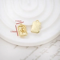 Macro view of 11x17mm gold rectangular pendants with butterfly and hammered textures - Butterfly Relief Rectangular Style (5# Single Price)