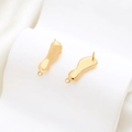Polished gold baroque irregular stud earrings with loop for DIY jewelry making - Golden Bright Polished Style (22#)