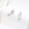 Baroque style liquid metal stud earrings in polished silver finish for DIY jewelry - Silver Mirror Polished Style (23#)