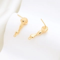 Baroque style gold-plated irregular metal earrings with hanging loops for DIY - Golden Dumbbell Style (24#)