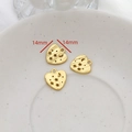 Macro shot of 14mm heart-shaped gold-plated pendants with hollow star and moon patterns - 2# Hollow Star Moon Heart Style (Gold)