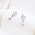 Silver-plated molten lava style earring studs with hanging loops for DIY jewelry - Silver Fluid Lava Style (25#)