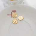 Detailed view of gold-plated sun and moon pendant with 14mm diameter and embossed patterns - 4# Star Moon Relief Round Style (Gold)