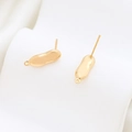 Gold-plated peanut-shaped S925 silver stud earrings for DIY jewelry making - Golden Peanut Style (26#)