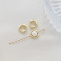 Detailed view of gold-plated heart frames with pearls for DIY jewelry making - Gold Heart Style (1#)
