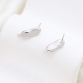 Silver peanut shaped earring studs with DIY hanging loops for jewelry making - Silver Peanut Design Style (27#)