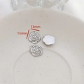 Macro detail of silver rose charm showing 15mm size and 3D floral carving for DIY jewelry - 8# Rose Flower Style (Silver)