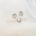 Detailed view of gold-plated heart-shaped bead frames and white pearls for DIY jewelry - Silver Heart Style (3#)