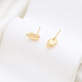 Golden oval stud earrings with hanging loop for DIY jewelry making and crafts - Golden Oval Minimalist Style (30#)