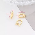 Chiusura per gioielli placcata in oro con zirconi e dimensioni 12mm x 7mm - Taglia 6
