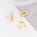 Chiusura a clip in zircone placcato oro per perle con altezza 11mm e apertura 7mm - Taglia 7