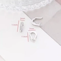 Connettore per gioielli in argento con chiusura a leva e zirconi cubici incastonati - Taglia 8