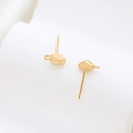 Baroque style gold-plated S925 silver bean-shaped DIY earring components - Golden Irregular Shaped Accessory (32#)