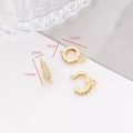 Chiusura a molla 11mm in argento S925 placcato oro con zirconi cubici micro-incastonati - Taglia 9