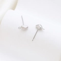 Polished silver-tone baroque style pebble earrings with loop for DIY jewelry - Silver Pebble Shaped Style (33#)