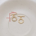 Close-up of gold-plated heart-shaped OT toggle clasp set with cubic zirconia for jewelry - Heart Shape / Gold