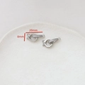 Nahaufnahme von versilbertem Kupferverschluss mit Zirkonia-Inlay, 20mm x 8mm, für Schmuck - 5# Silber Strass Federverschluss