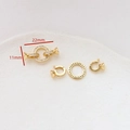 Macro view of gold-plated copper connector clasp with zircon inlay and size dimensions - 9# Gold Irregular Rhinestone Connector