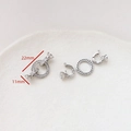 Silver-plated clasp with micro-set zircon, 22mm x 11mm dimensions for DIY jewelry - 10# Silver Round Rhinestone OT Buckle