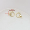 Macro view of gold-plated jewelry connector with cubic zirconia, size 20mm x 16mm - 11# Gold Round Rhinestone Base Buckle