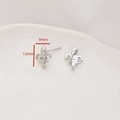 Macro detail of silver fleur-de-lis earring charms with zircon center and hanging loop - Silver Iris Shape (5#)