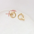 Macro detail of 20mm gold-plated toggle clasp with zircon inlay for DIY jewelry - 12# Gold Round Plain Connector