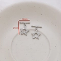 Detail view of zircon-encrusted star-shaped OT toggle clasp for DIY jewelry crafts - Hollow Star Shape