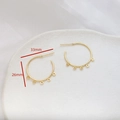 Detail of 33mm gold-plated C-shape earring hoops with five loops for DIY jewelry making - Gold C-Shape Hoop (9#)