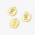 Detail eines vergoldeten Buchstabe-E-Anhängers mit weißen Zirkonia-Steinen für Schmuck - Buchstabe E (5# Einzelpreis)