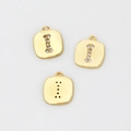 Detailansicht von vergoldeten Buchstaben-I-Anhängern mit Zirkonia für DIY-Schmuck - Buchstabe I (9# Einzelpreis)