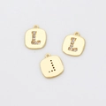 Detail von vergoldeten quadratischen Buchstaben-L-Anhängern mit Zirkonia für DIY-Schmuck - Buchstabe L (12# Einzelpreis)