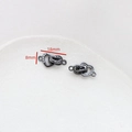 Gunmetal heart charms with rhinestones for DIY jewelry, measuring 18mm by 8mm size - 15# Gunmetal Heart Rhinestone Connector