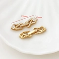 Detailansicht vergoldeter Leoparden-Verschluss mit Zirkonia und 27mm Maßen für DIY - Mikro-gesetzter Rechteckiger Stil (D2081) / 27mmx7mm